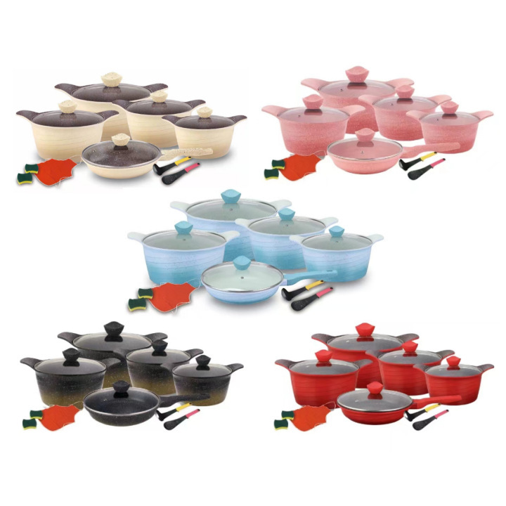 Gradiente estilo coreano 15 piezas de cocina unique 15pcs antiadherente cocina