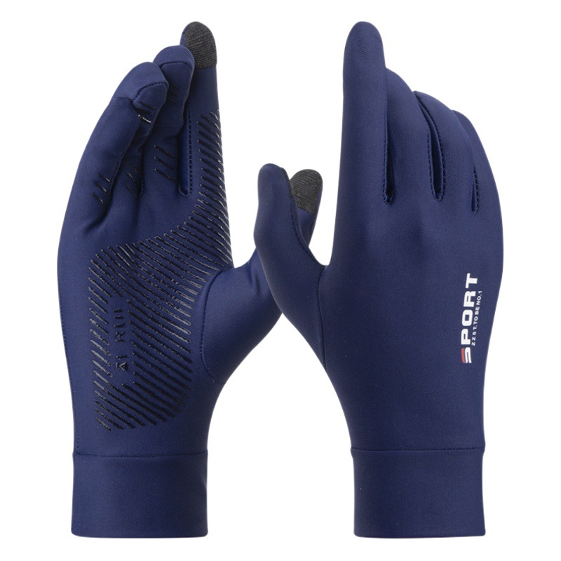 Guantes de protección solar guantes de verano hielo seda fina antideslizante guantes de equitación de pesca al aire libre para hombres y mujeres llevar Rocío dos dedos