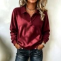 新款秋季竖条纹翻领上衣