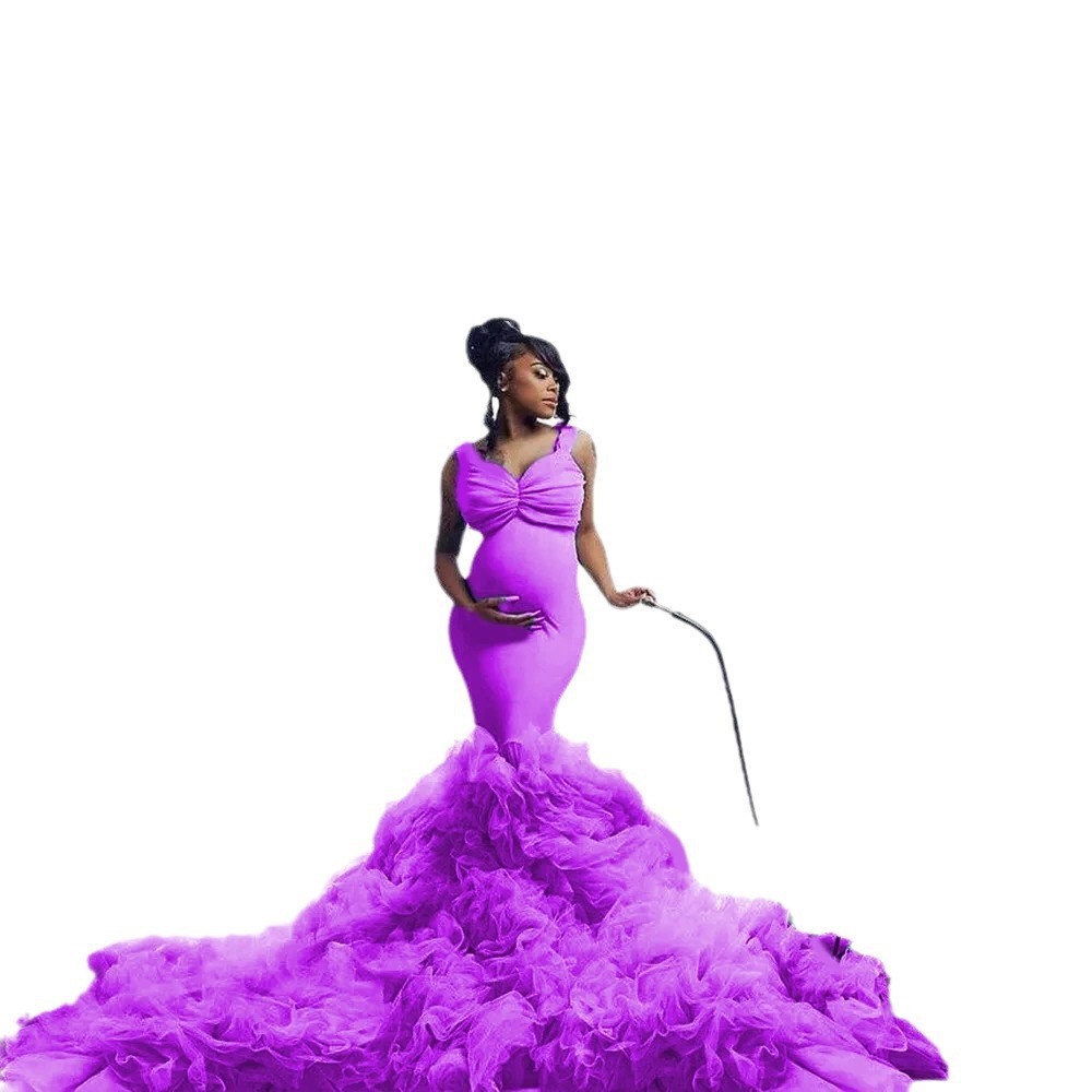Europa y los Estados Unidos solo comercio electrónico extranjero dedicado a la novia africana vestido de noche embarazada foto vestido elástico venta rápida venta caliente de mujeres image 5
