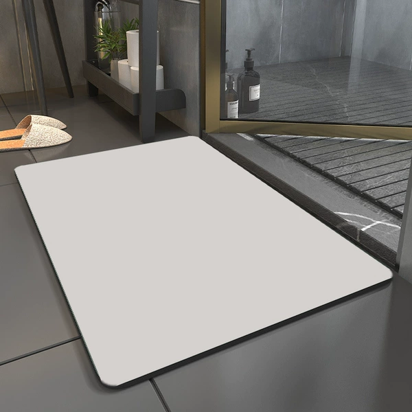 New generation of technical cloth bathroom mat - natural beige