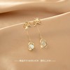 Fashionable silver needle, universal retro earrings from pearl with tassels, silver 925 sample, wholesale