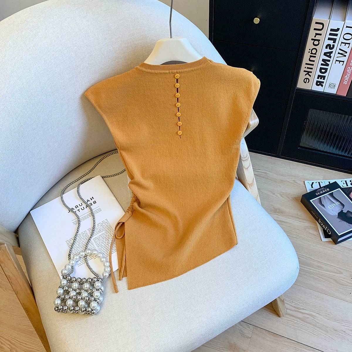 Женская одежда Counter Withdrawal с вырезанными этикетками, трикотаж без рукавов с вырезом сзади, женский летний шикарный топ на талии с завязками, спандекс