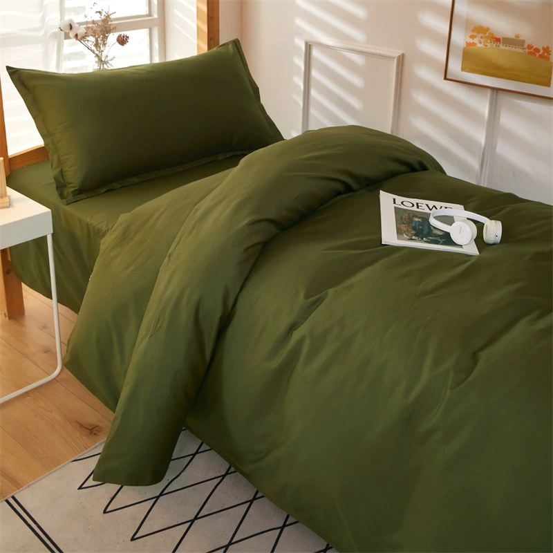 Зеленый комплект для учеников начальной школы, простыня для кровати, летний пододеяльник, комплект из 3 предметов, полный комплект