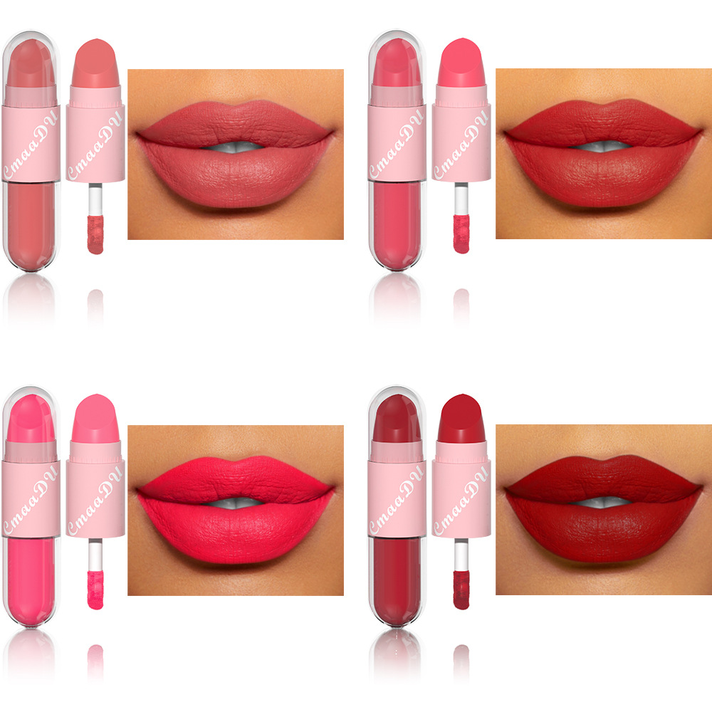 Check it out! Link Disclaimer - Exclusive for foreign trade :CmaaDu Face Color Lipstick and Lip Gloss Two-in-one Matte finish undefined