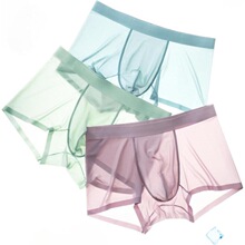 S 13691 Summer New Ice Silk Mid Waist Underwear ��˿�����ڿ�