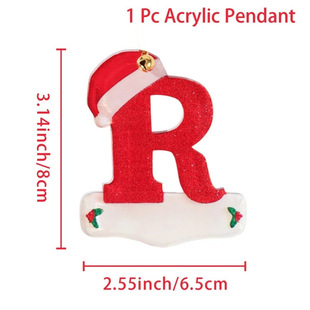 Cross-Border New 2D Christmas 26 Letters Merry Christmas Acrylic Pendant