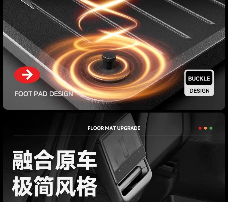 Suitable for the New Tesla Model 3Y Special Floor Mats, Tesla Full-Coverage Floor Mats, Tpe Car Accessories Wholesale