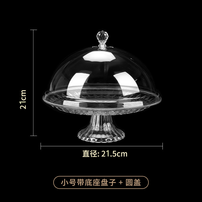 Plato de frutas con cubierta plástico acrílico transparente cubierta de polvo de alimentos redondeados snack mostrando plato de frutas secas lleno