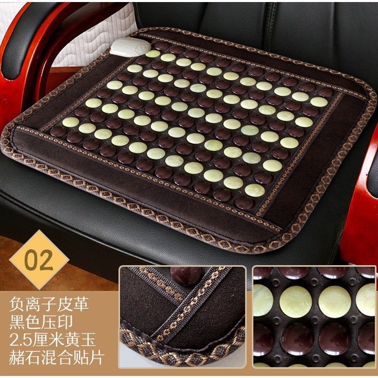 新款正品岫玉坐垫跨境热销玉石座垫远红外加热电热办公室汽车椅垫