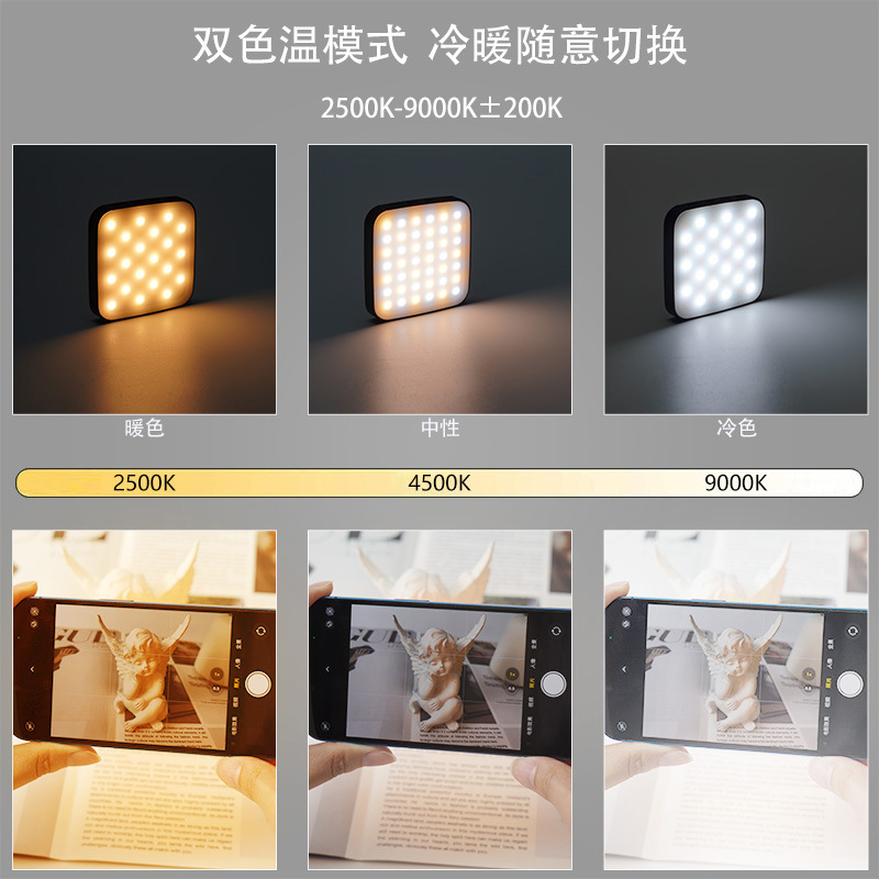 Wanxin W42 para Apple teléfono móvil Magsafe relleno magnético Luz de disparo en vivo mini LED bolsillo lámpara