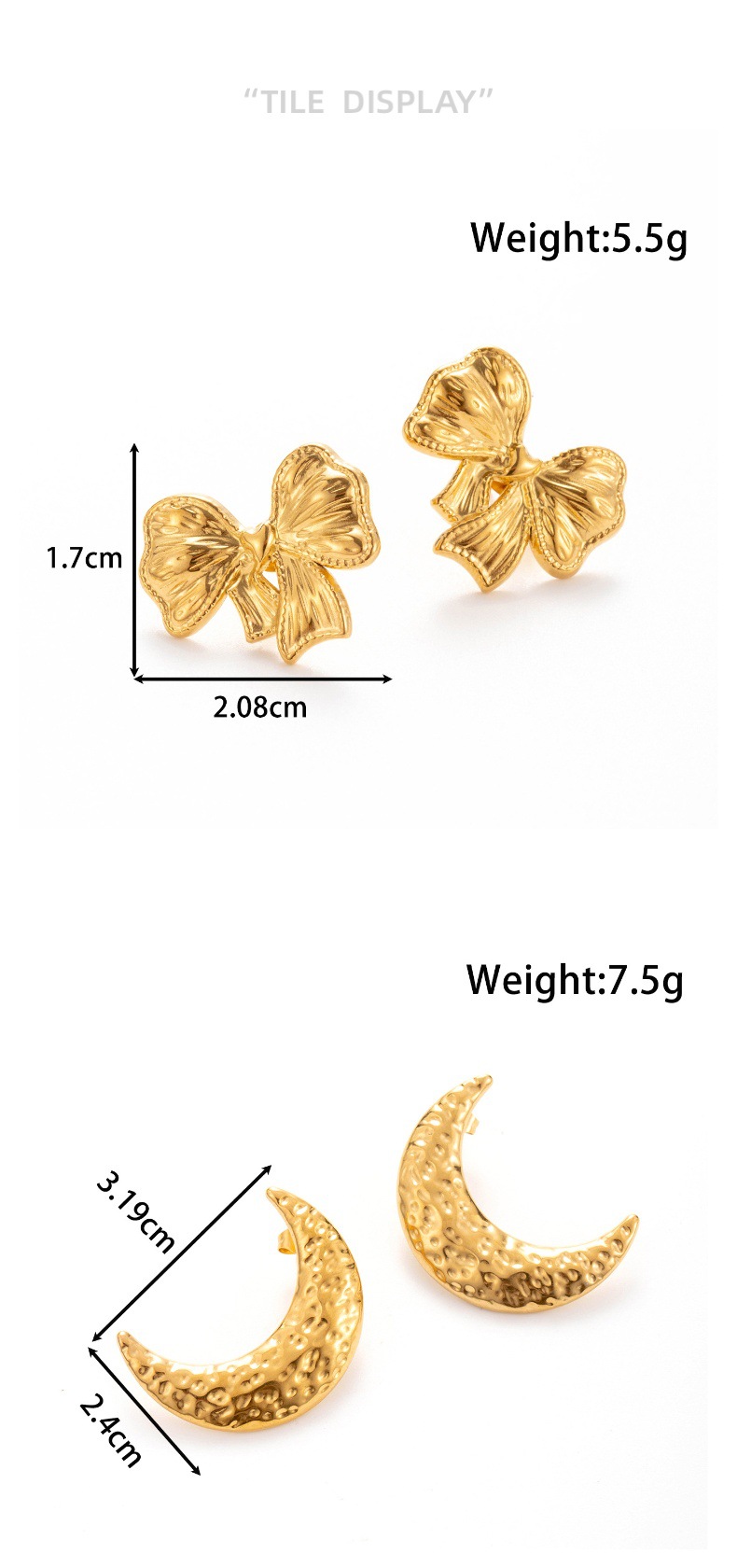 All Seasons Season Women's Gender 1 Pair French Style Modern Style Heart Shape Bow Knot Plating Titanium Steel Ear Studs