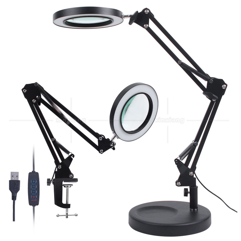 Новый большой USB настольная лампа зажим светодиодная яркость Регулируемая яркость