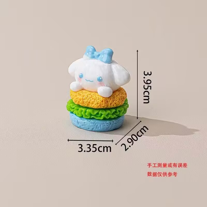 新品三丽鸥汉堡可爱萌粒diy饰品树脂桌面小摆件盲袋对对碰小配件|undefined
