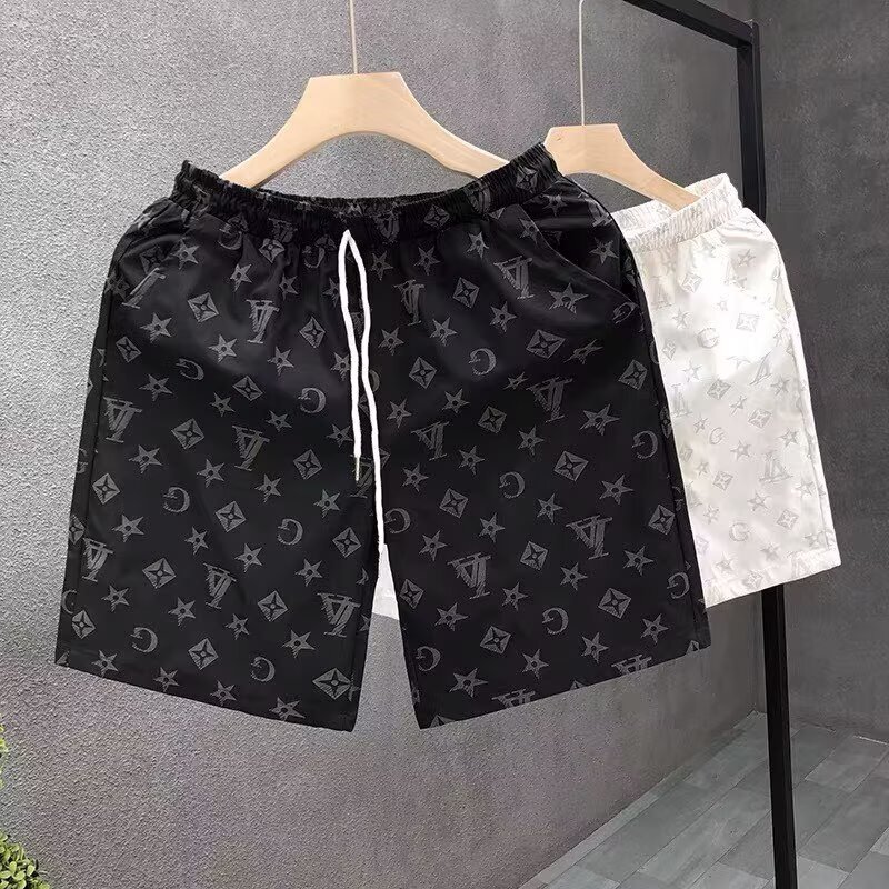 Summer New Men's Ice Silk Quick Drying Casual Sports Shorts Loose Breathable Five Point Pants With Letter Print_voghion.com