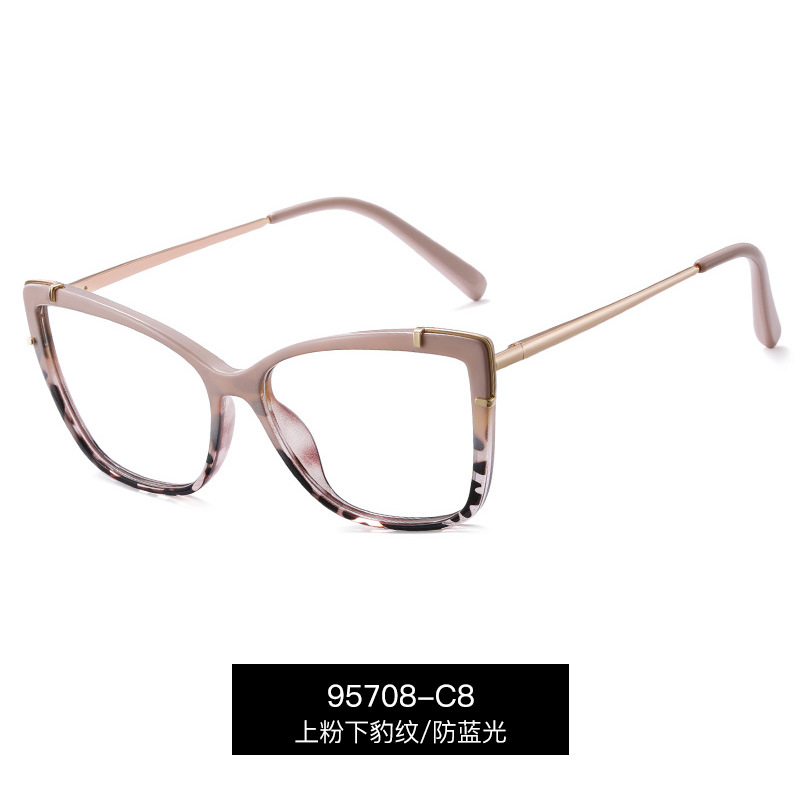 Gafas con Protección Anti-Luz Azul TR90 para Mujer, Montura Cuadrada con Patillas Flexibles, Sin Graduación, Diseño Moderno, Comercio Exterior Transfronterizo 95708