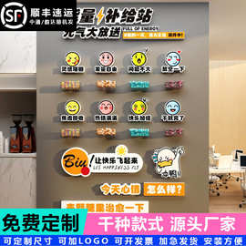 能量补给站糖果文化办公室茶水间布置墙面装饰企业背景纸公司心情