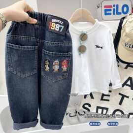 男童春装牛仔裤2026春季新款中大童宝宝牛仔裤童装男孩休闲长裤潮
