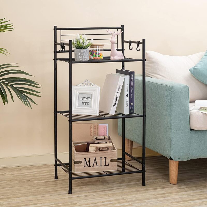 3-Layer Vertical Unit Storage Wire Rack Metal Bathroom Toiletries Storage Rack Iron Towel Rack Next to the Toilet