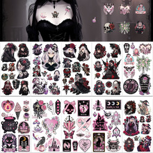 跨境新款暗黑哥特创意卡通纹身贴万圣节派对活动临时防水贴纸脸部
