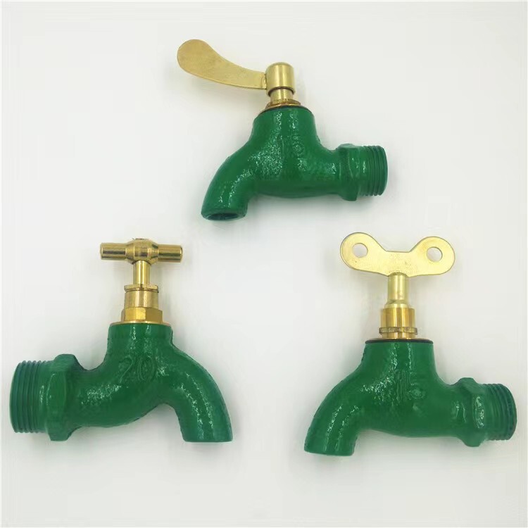 4 points cast iron 1 inch faucet 6 points old-fashioned slow open iron faucet with lock key property faucet construction site faucet