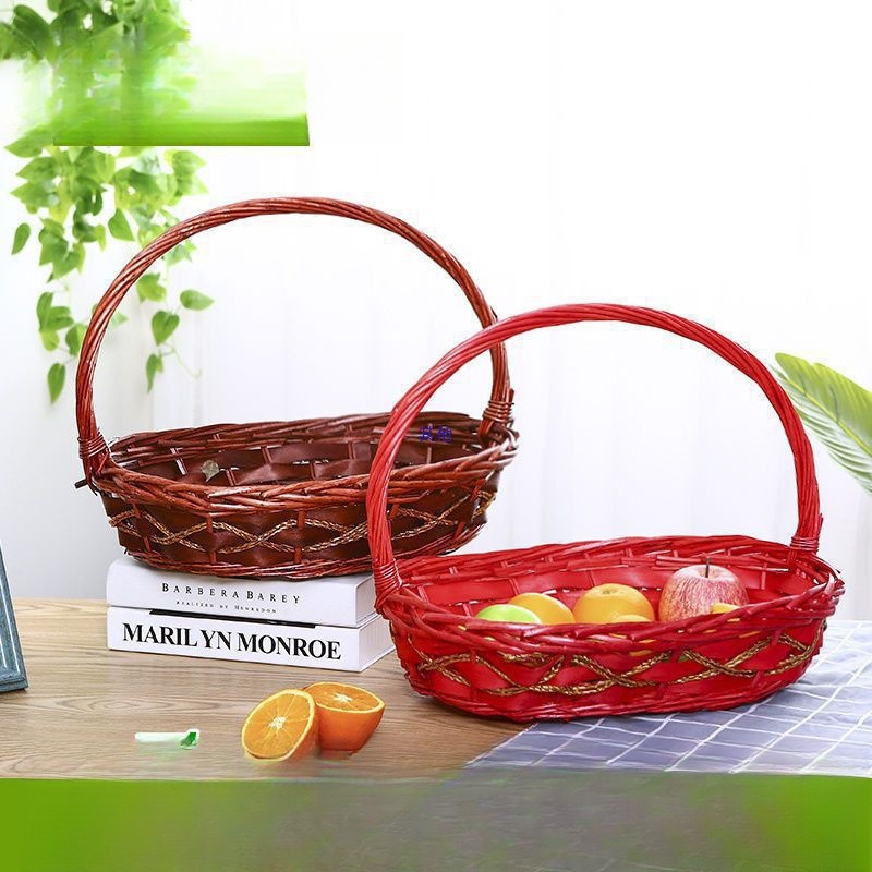 果篮装水果送礼果篮水果店水果篮藤编送礼果篮礼盒鸡蛋收凯耀包邮