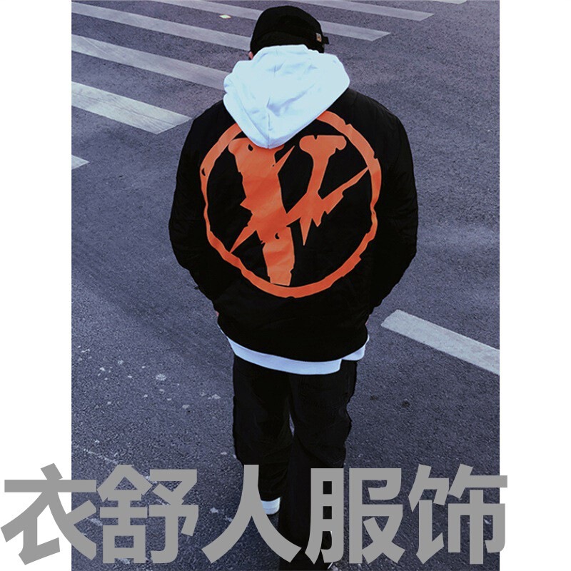 American Vlone Fast Cotton Jacket Fujiwara Hiroshi Lightning Cotton Jacket Men's Design Jacket Winter Jacket Trendy
