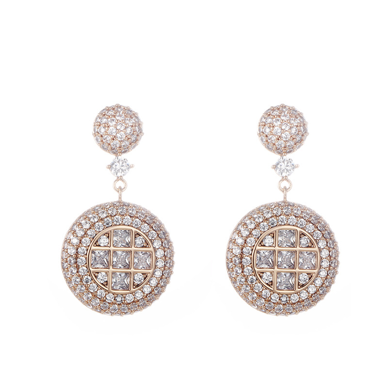 Xuping pendientes largos de bronce de lujo, pendientes de piedra de bronce de lujo, estilo de moda para mujeres, pendientes de lujo ligero y alto nivel.