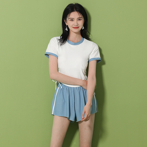 2024 new sports style women's split ins belly-covering slimming skirt style hot spring special belly-covering swimsuit wholesale