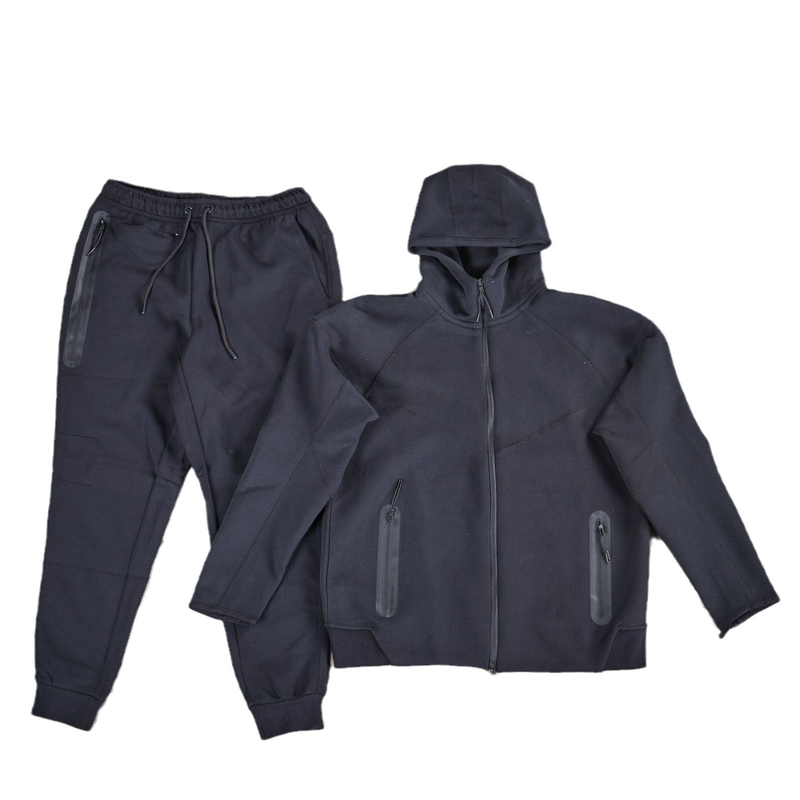 Traje deportivo de algodón de aire traje deportivo de hombre manga larga chaqueta con capuzas de color con cremallera prensada pantalones de seguridad