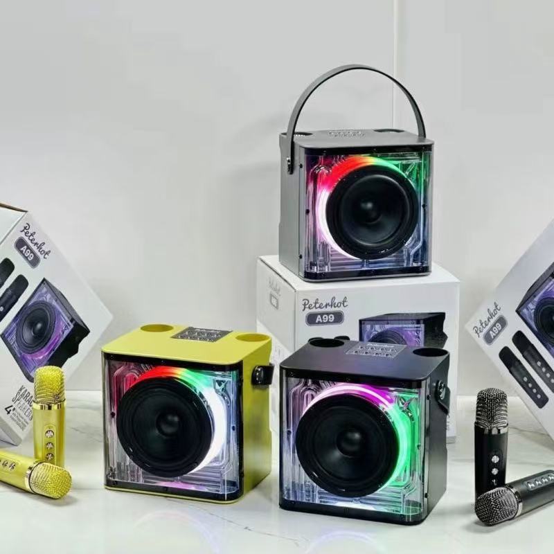 무선 블루투스 스피커 야외용 휴대용 스피커 노래방 마이크 일체형 5.3 스테레오 서브우퍼 휴대용