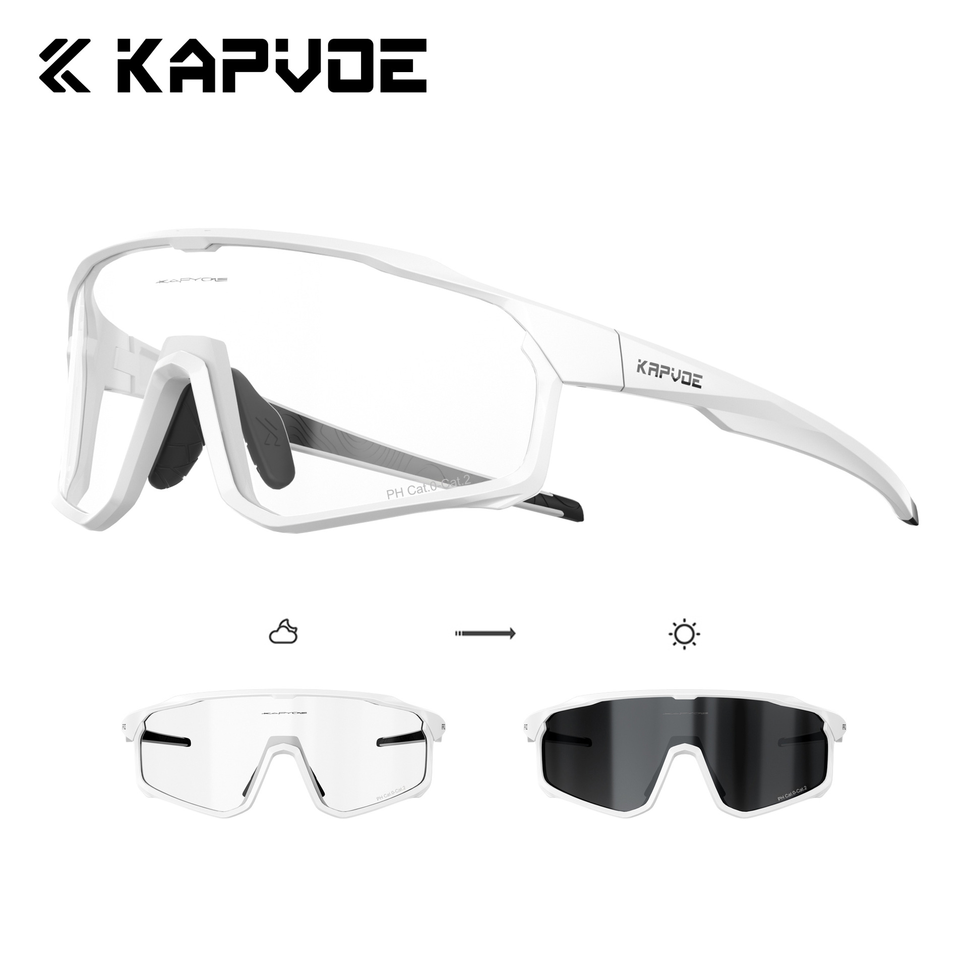Gafas Fotocromáticas de Ciclismo TR90 Marco Desmontable A Prueba de Viento para Deportes al Aire Libre