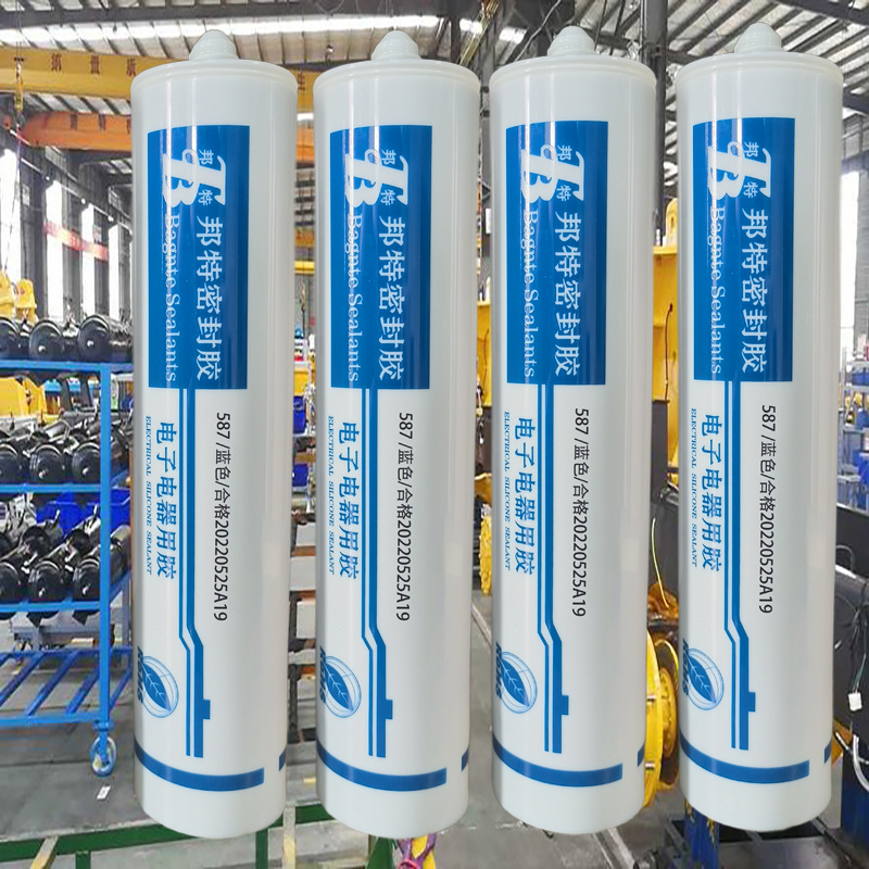 邦特587耐油平面硅橡胶汽车机械机床耐高温硅酮免垫胶耐酸碱蓝胶