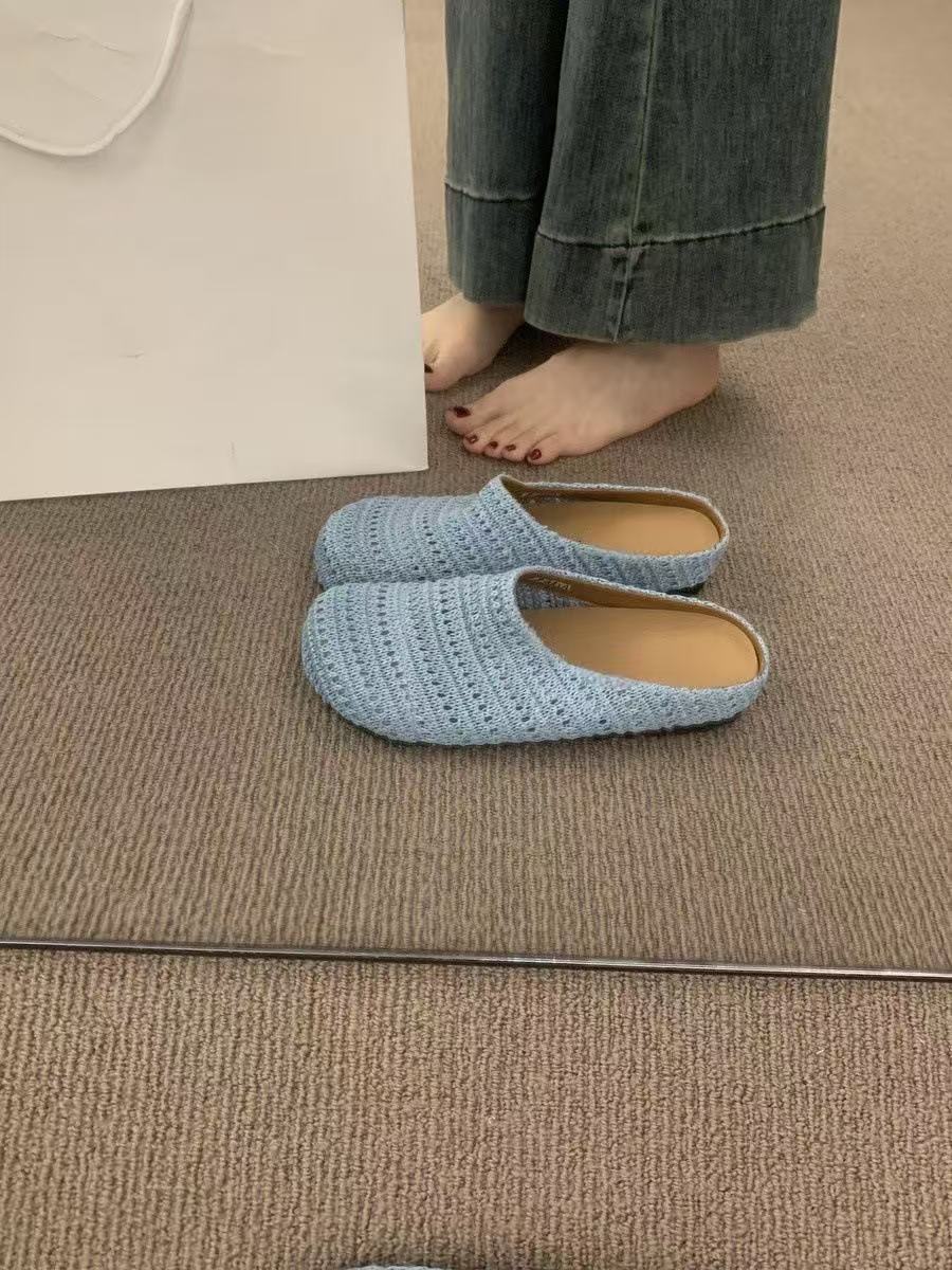 Geweven birkenstock stijl instappers voor dames dichte muiltjes_voghion.com