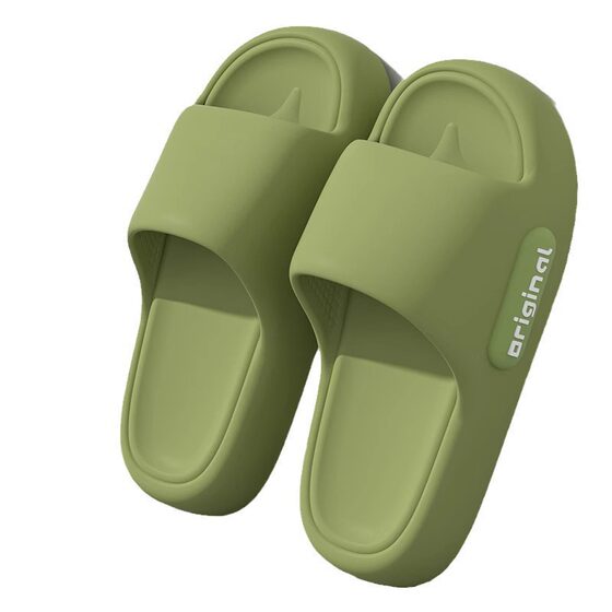 Slip-on Feeling Slippers Women's Summer Thick-soled Indoor Home and Household Wearing Quiet Bathroom Non-slip Sandals for Couple Men