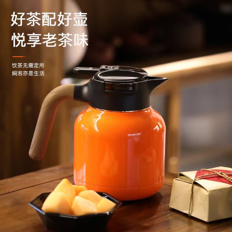 Boya set stew teapot tea stuffy bubble pot titanium tea compartment ceramic liner white [ceramic liner-black-1.8L