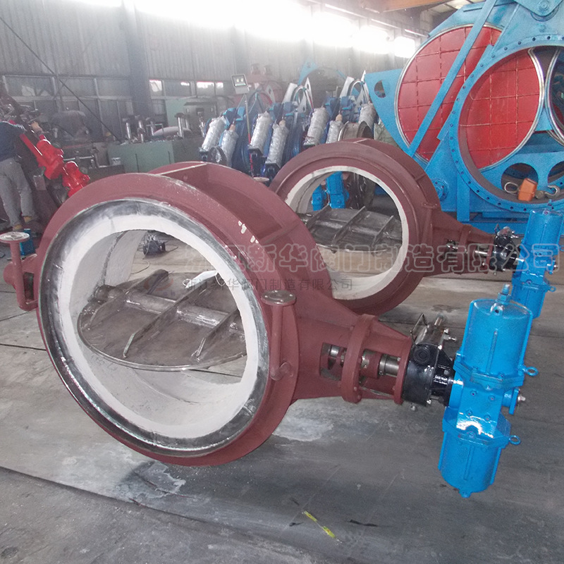 浙江新华阀门 D6111-1P8保温型电液手气自动调节高温蝶阀烟尘气阀