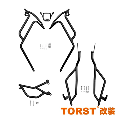 for Guangyang KS125 motorcycle: Motorcycle bumper - black-matte-front-and-rear-bumper-exhaust-bar-style-2