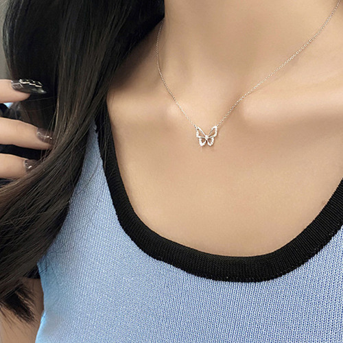 Bow necklace, female niche clavicle chain, new internet celebrity ins trendy necklace, cold temperament Korean style necklace