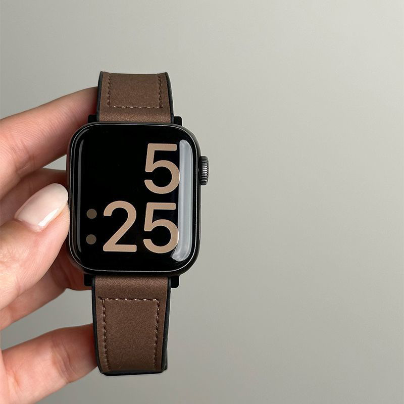 Adequado para apple applewatch pulseira de couro s10 padrão cavalo louco dobrável sucção magnética high-end s9/se2