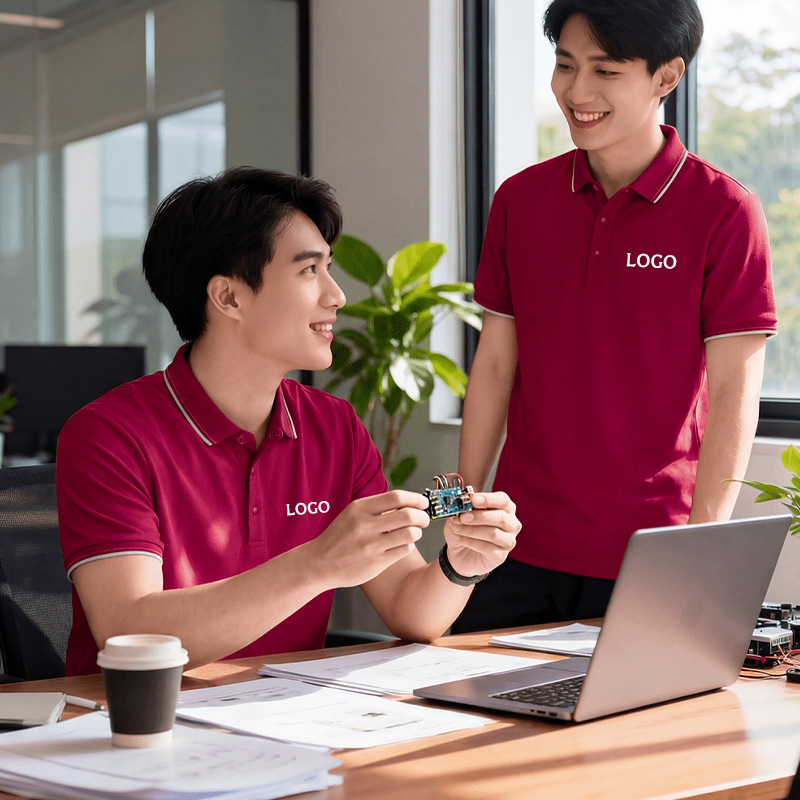 Camisa Polo de Trabajo Personalizable con Solapa de Algodón Ecológico, Transpirable, Antiarrugas, para Ropa de Trabajo image 3