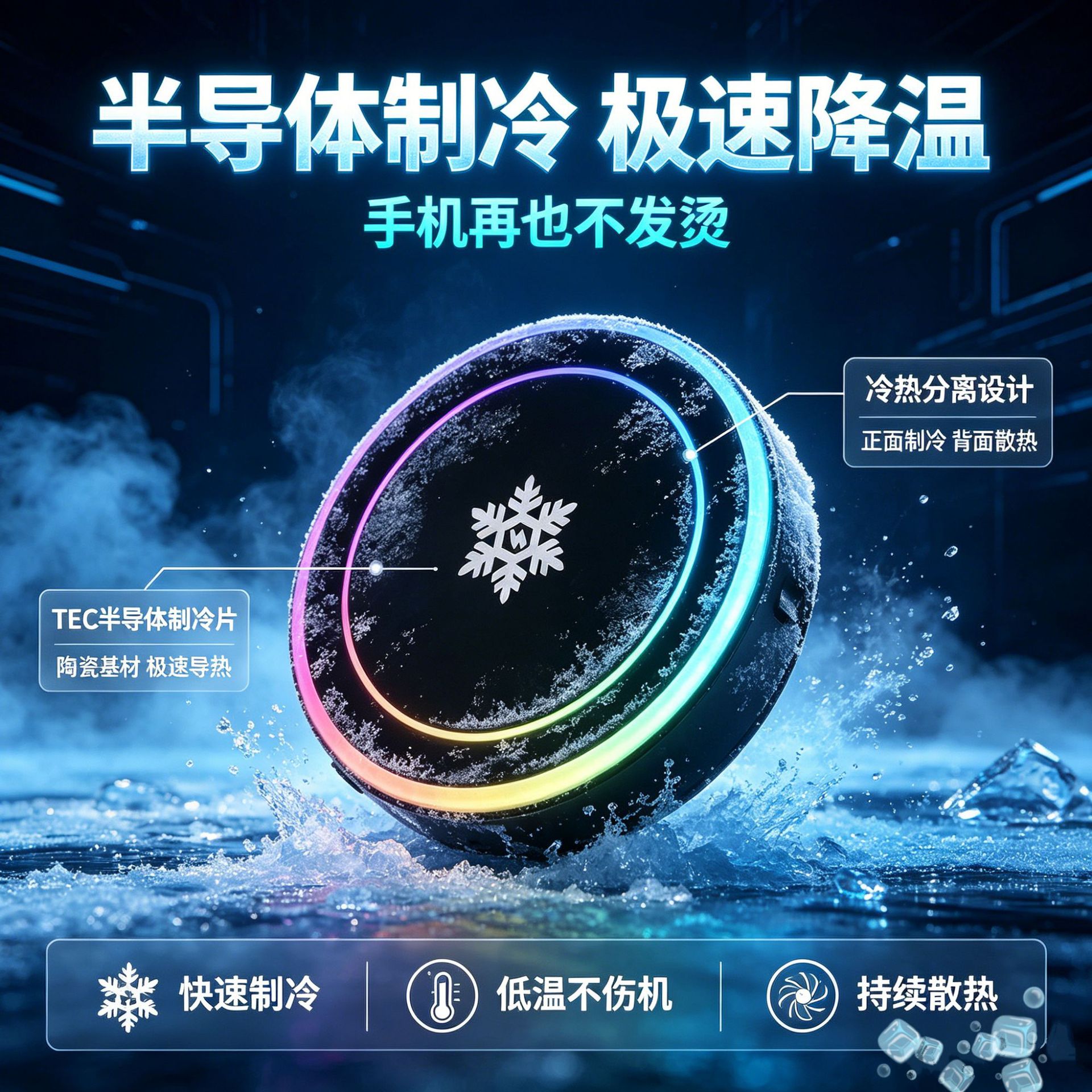 Cross-border car wireless charging phone navigation holder 15W powerful magnetic semiconductor cooling wireless charger