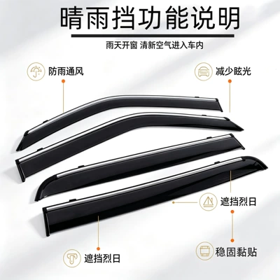 visors, injection-molded, widened and thickened, Rain shield