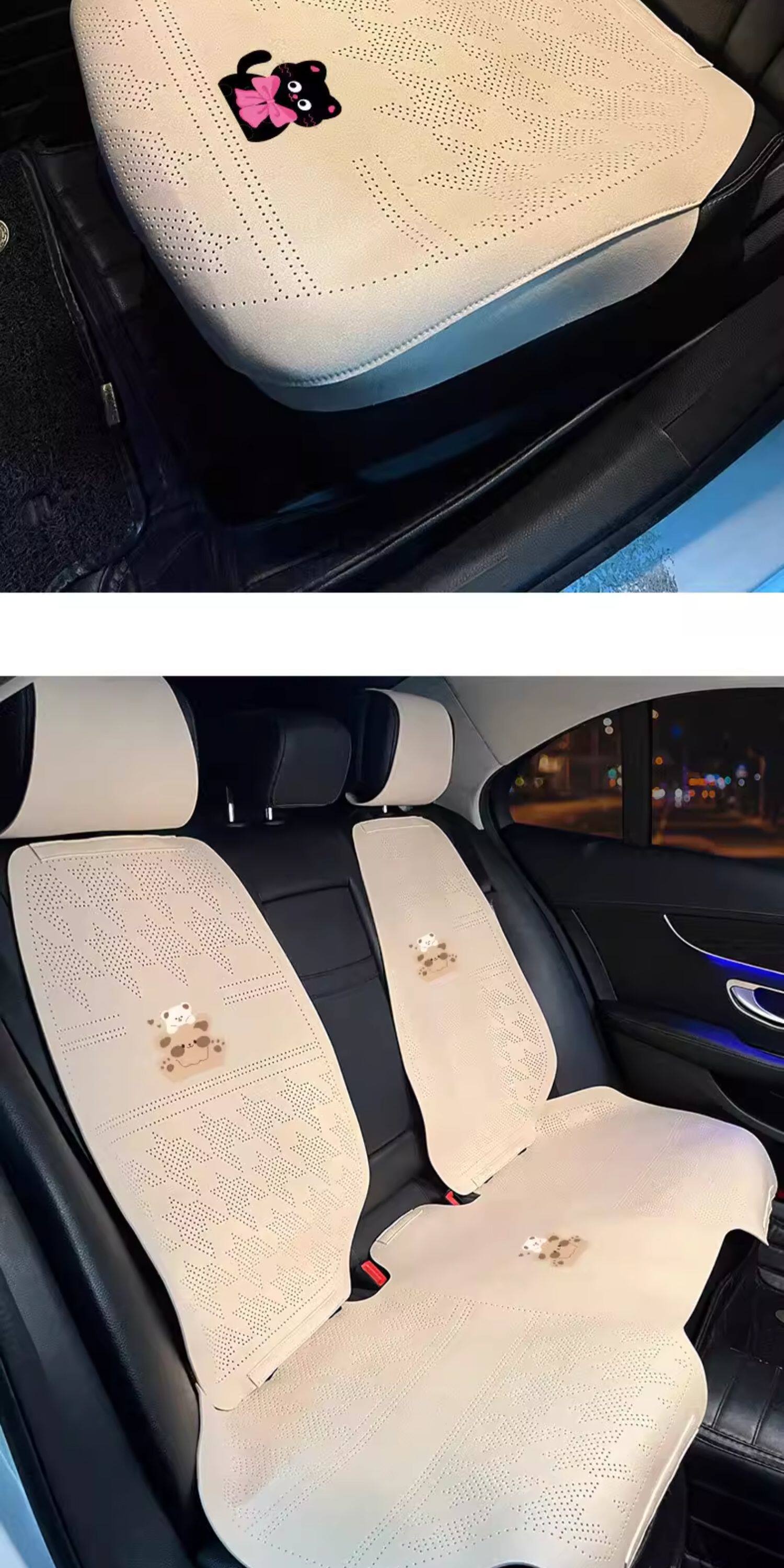 Car Seat Cushion Summer Ultra-thin Breathable Cooling Pad 2026 New Cute KT Cat Half-Cover Universal Seat Cover for All Seasons