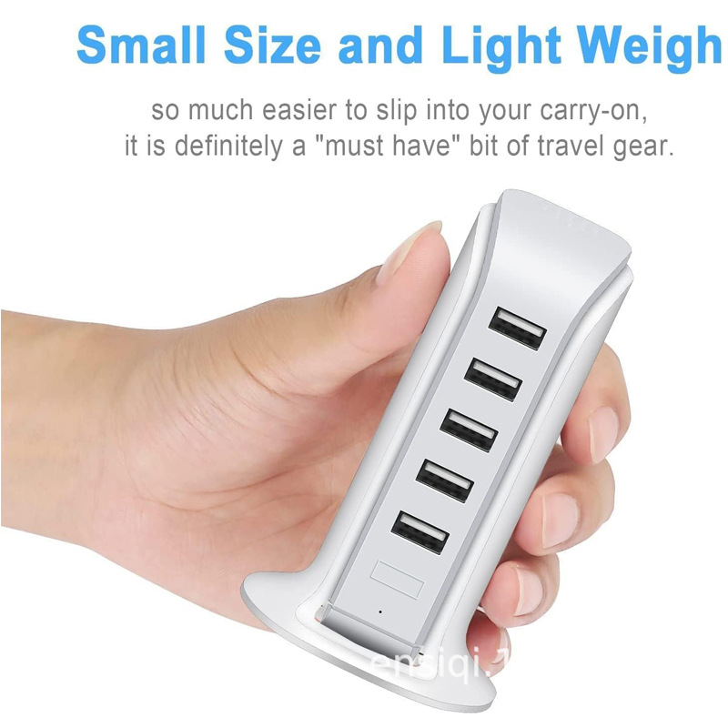 Cargador USB vertical de escritorio, 5 puertos, 5V4A 20W, cargador multipuerto de fábrica al por mayor