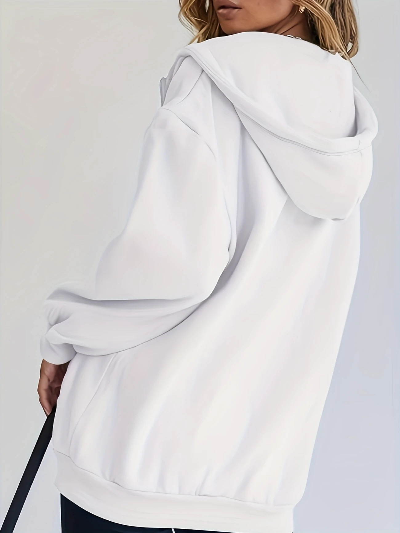 ​Women's Fleece Zip-Up Hoodie With Geometric Print - Lightweight, Warm & Stylish Casual Jacket For Outdoor & Daily Wear​_ecoleips.com