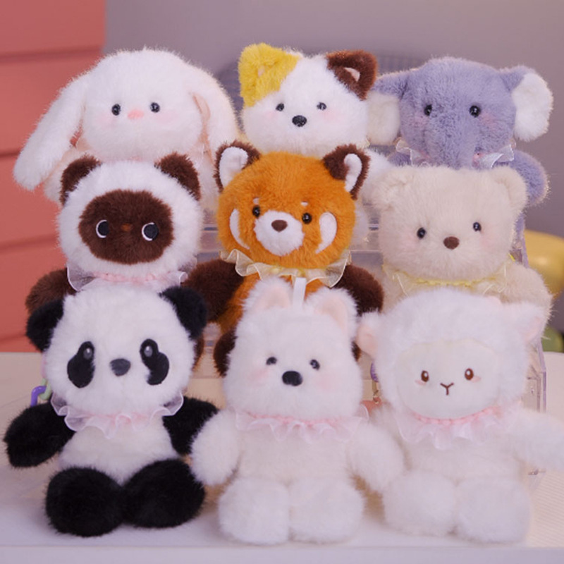 Cute Panda Doll Bag Pendant Running Bear Doll Small Pendant Plush Toy High-Value Doll Wholesale