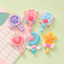 卡通小魔仙魔法棒 diy奶油胶冰箱贴钥匙扣发饰 树脂饰品配件材料