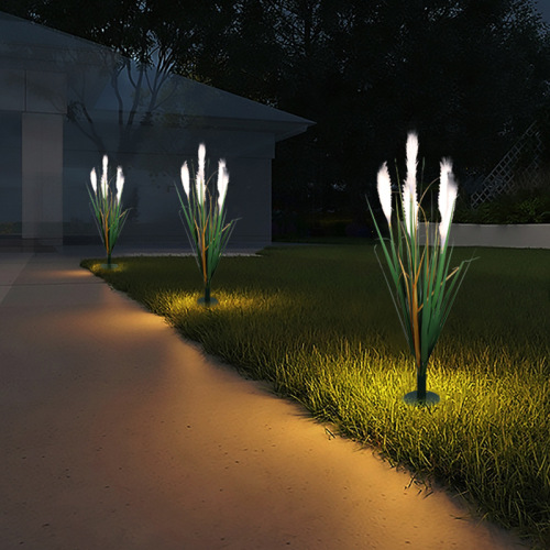 Cross-border solar reed lamp outdoor courtyard waterproof led lawn lamp garden atmosphere decorative ground landscape lamp