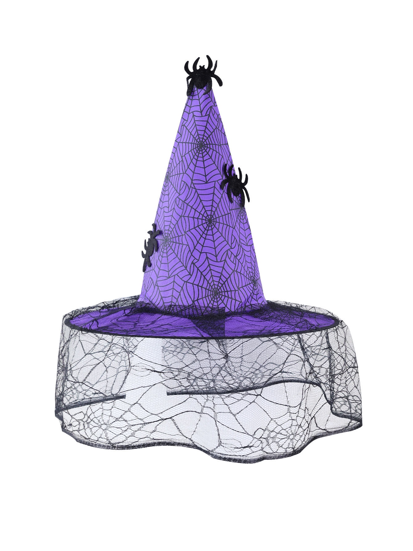 Sombreros de Halloween transfronterizos brujas accesorios de decoración para adultos niños cosplay brujas tocado de malla poliéster